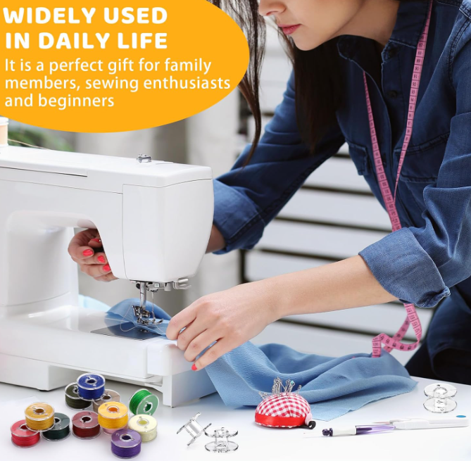 36-Color Pre-Wound Bobbin and Sewing Thread Collection - Image 2