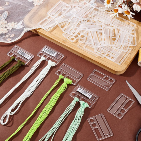 50 Clear Embroidery Floss Organizer Cards for Cross-Stitch Thread Storage