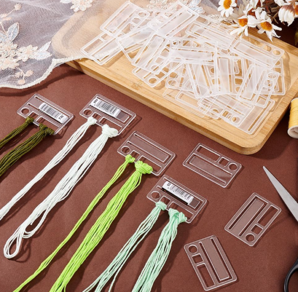 50 Clear Embroidery Floss Organizer Cards for Cross-Stitch Thread Storage