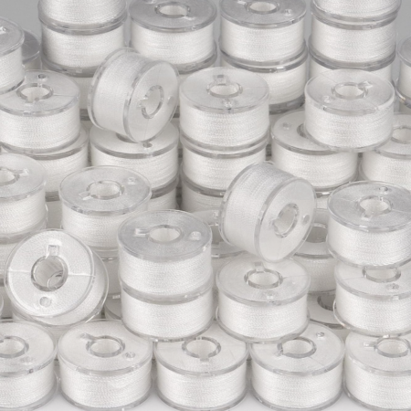 90-Piece White Pre-Wound Sewing Machine Bobbin Set