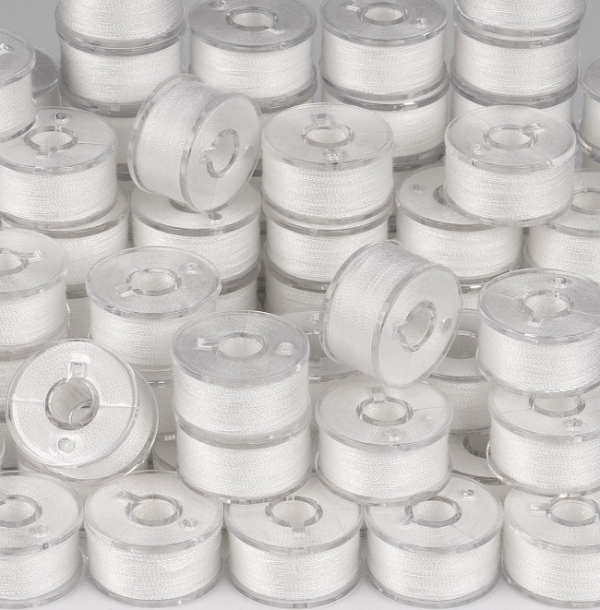 90-Piece White Pre-Wound Sewing Machine Bobbin Set