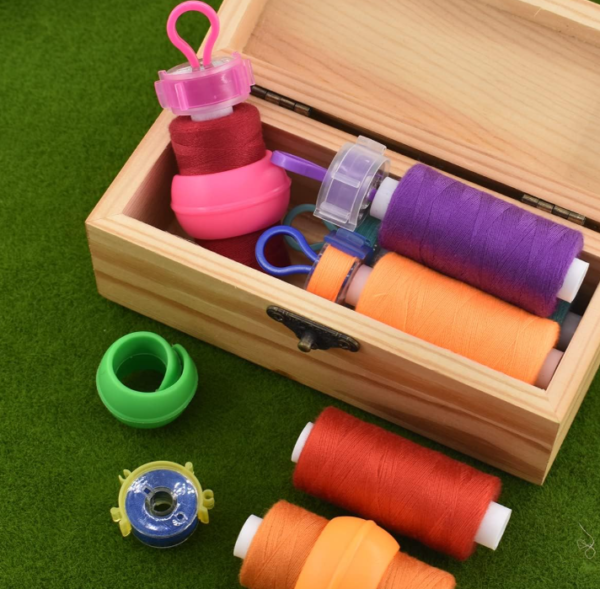 142-Piece Sewing Spool Organization Kit, Featuring Bobbin Clips and Spool-Securing Accessories