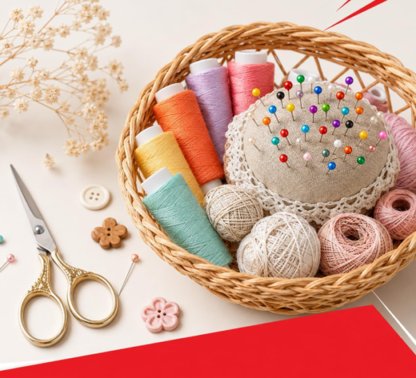 100 Colorful Round-Head Sewing Pins for Fabric