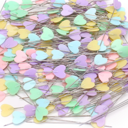 200 Heart-Shaped Colorful Sewing/Positioning Pins