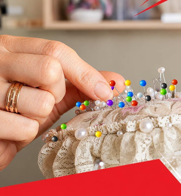 600 Colorful Pearl-Head Fabric Pins - Image 2
