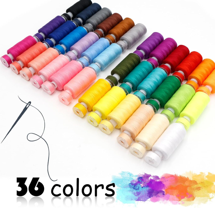 72-Piece Multicolored Polyester Sewing Thread Set, Complete with Spools - Image 2