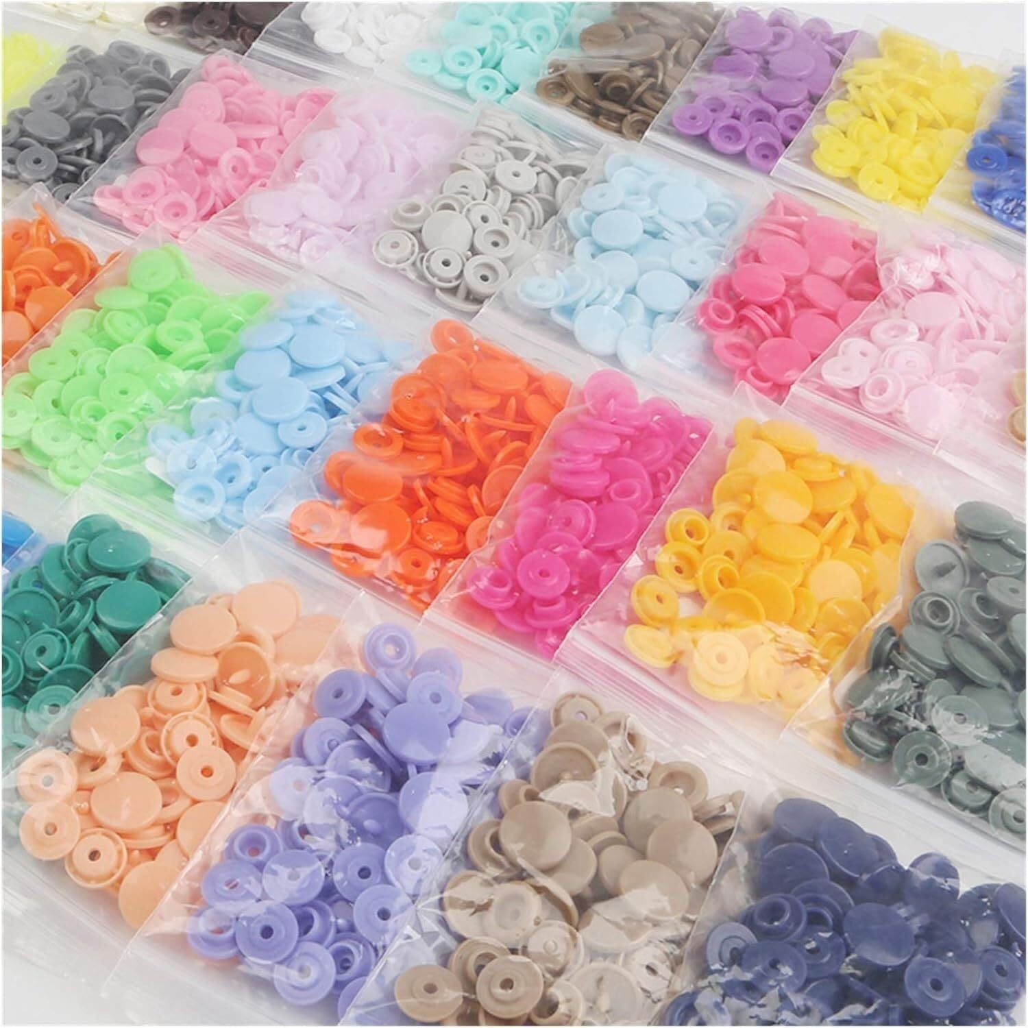 20 sets of white resin snap fasteners, perfect for garment closures and fabric crafts - Image 2