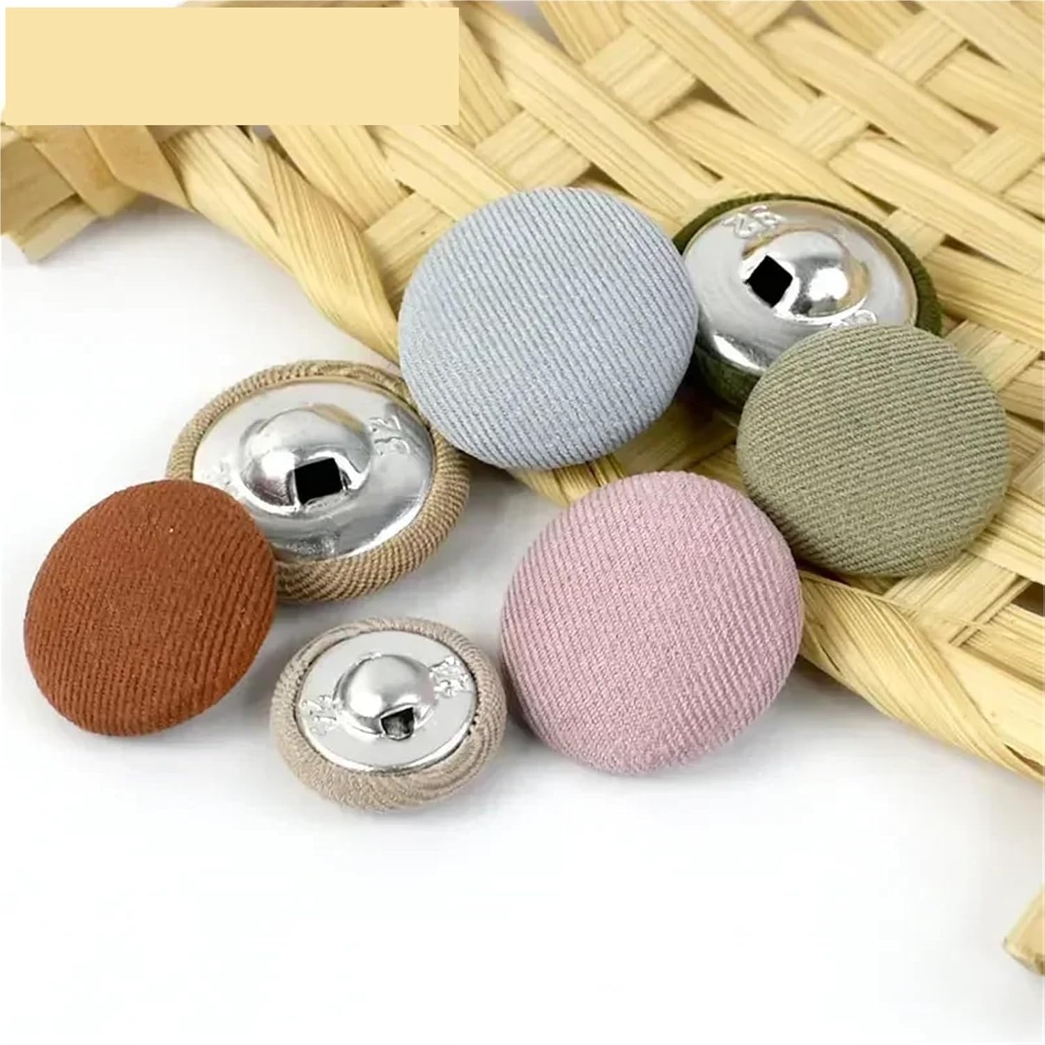 200 round fabric-covered buttons, suitable for textile sewing and creative crafts - Image 2