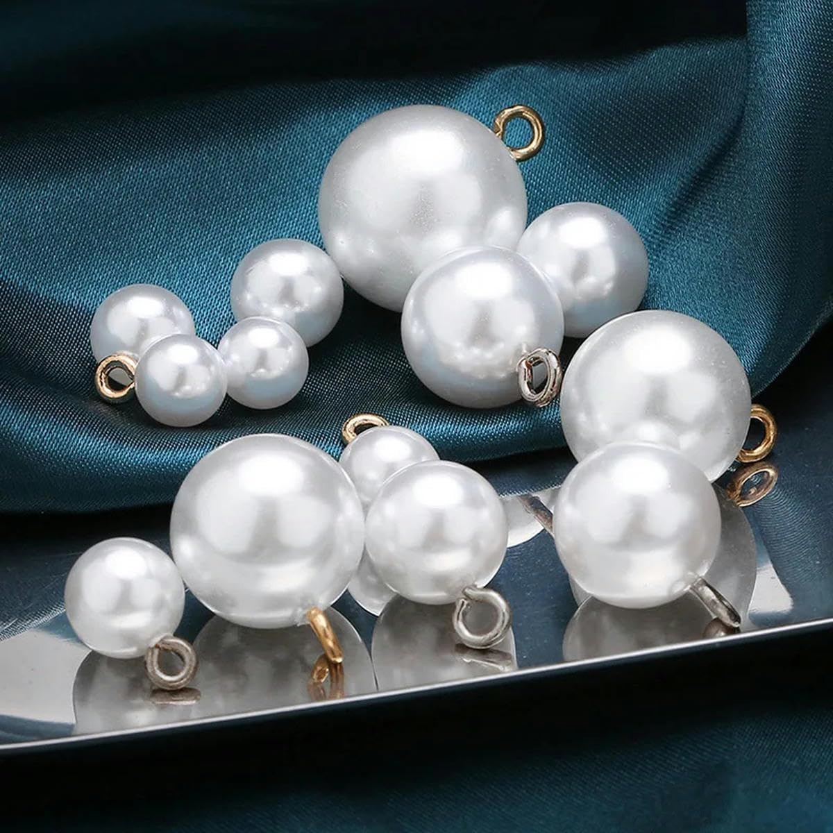 10 mushroom-shaped pearl decorative buttons, ideal for shirts and clothing accessories - Image 2