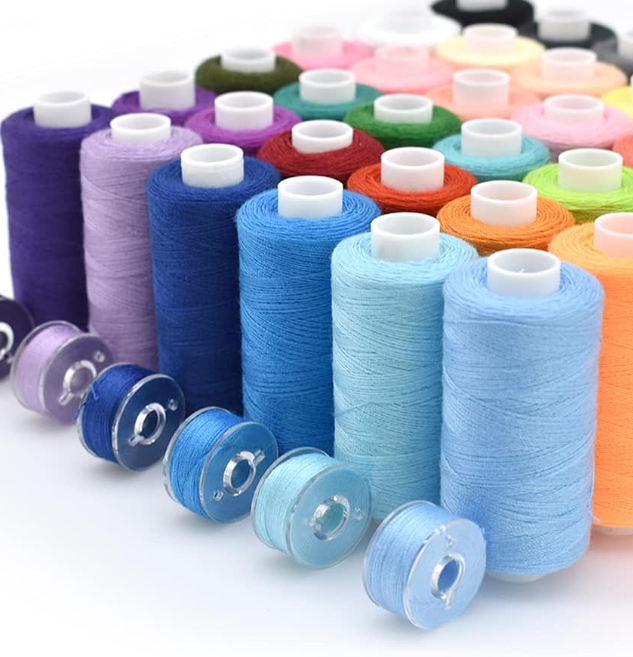 72-Piece Hand and Machine Sewing Thread Set, Including Multicolored Spools and Pre-Wound Bobbins - Image 2